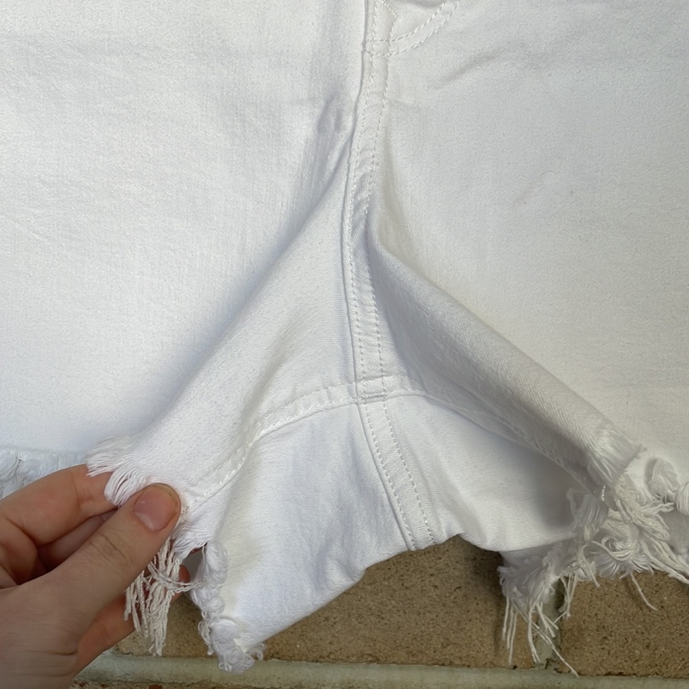 Express White High-Rise Midi Jean Shorts - Picture 3 of 9